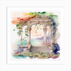 Watercolor Of An Archway Art Print