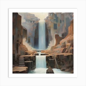 Waterfall In The Desert Art Print