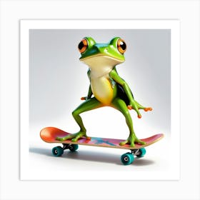 Skateboard Frog Art Print