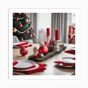 Christmas Table Setting 24 Art Print