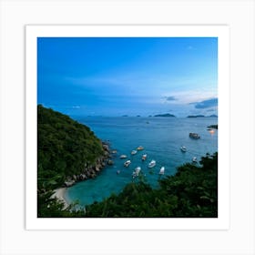 Ocean Cape Holiday Siam Beautiful Shore Point Paradise Turquoise Peaceful Sunset Grass M (23) Art Print