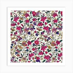 Bloom Burst London Fabrics Floral Pattern 4 Art Print