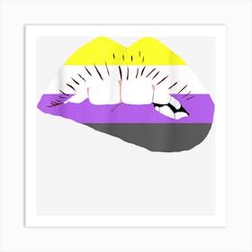 Lips Nonbinary Pride Genderfluid Genderqueer Nonbinary Art Print