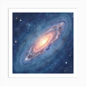 Soft Watercolor View Of A Cosmic Star Field 1 Art Print