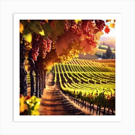 Vineyards At Sunset 2 Art Print