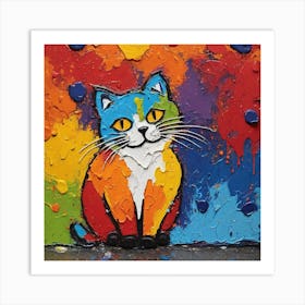 Rainbow Cat Art Print