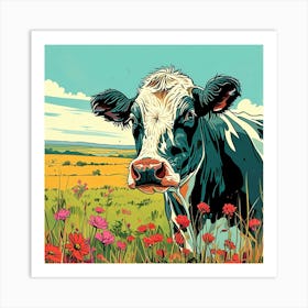 Cow In The Field 3 Art Print