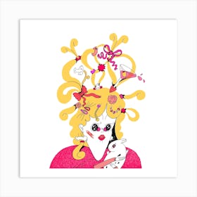 New Hair Square Art Print