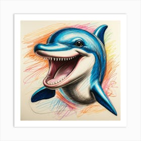 Dolphin Drawing 11 Art Print