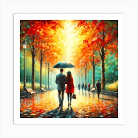 Walk in the park_acrylic painting Art Print