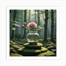 Rose In A Glass Art Print