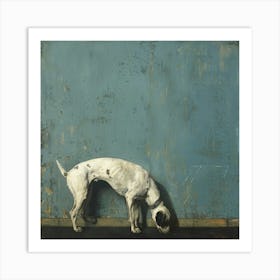 Dog In Blue Wall Art Print