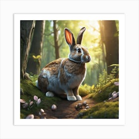 Rabbit In The Forest 93 Art Print