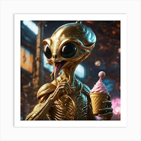 Alien Ice Cream Art Print