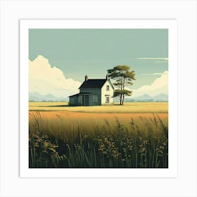 House In The Field 1 Art Print