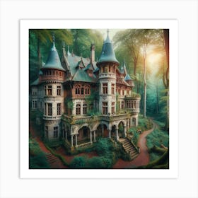 Fairytale House In The Forest Art Print