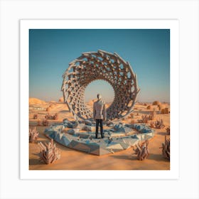 Man In The Desert 210 Art Print