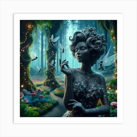 Fairy Stone Garden at Night 1 Art Print