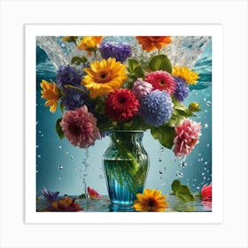 Flowers In The Water 3 Art Print