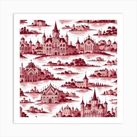 Toile De Jouy Pattern Art Art Print