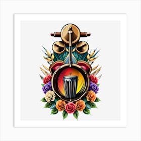 Drums And Roses Art Print