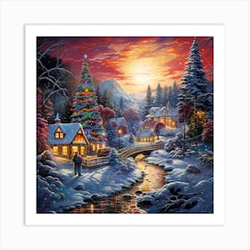 Christmas Village 1 Art Print