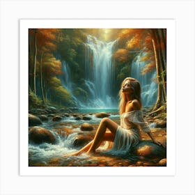 Waterfall In The Forest 5 Art Print