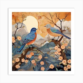 Bird In Nature Eastern Bluebird 3 Art Print