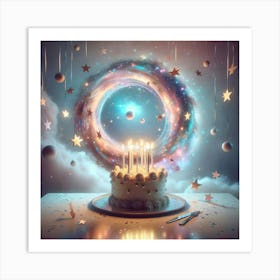 Galaxy Cake Art Print