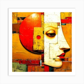 Sun And Moon - Abstract Eclipse Art Print