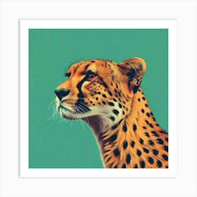 Animal Cheetah In The Green Room Art Print