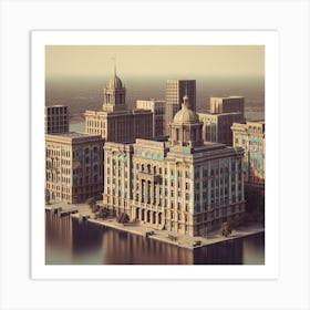 Detroit Cityscape Art Print