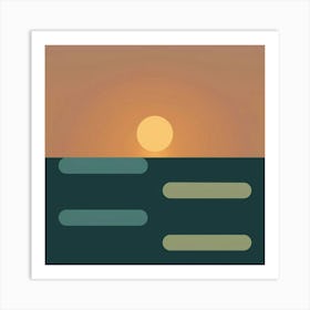 Sunset Over The Ocean 3 Art Print