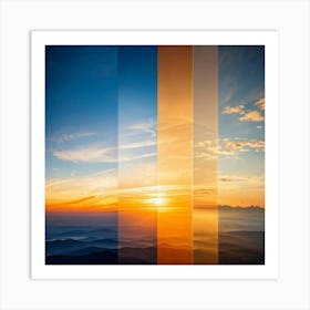 An Abstract Art Of The Stratosphere Where The Horizon Blurs The Line Between An Orange Sunrise And Art Print