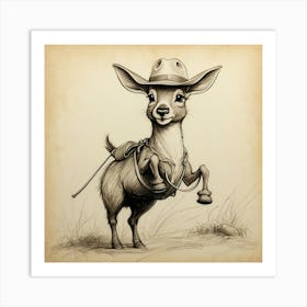 Cowboy Goat Art Print