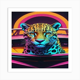 Leopard In A Car 1 Art Print