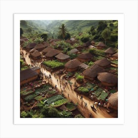 Village In The Mountains Art Print