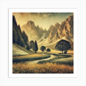 Landscape In The Mountains Photo Art Print