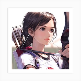 Anime Girl With Bow And Arrow Art Print