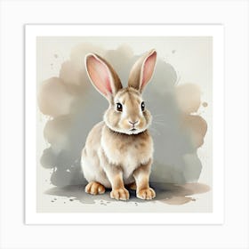 Rabbit Watercolor Painting 6 Art Print