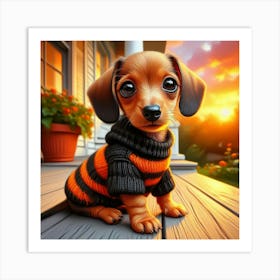 Dachshund Puppy Art Print