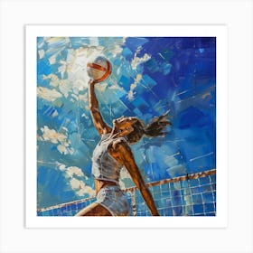 A Volleyball Spike Oil Painting Illustration 1718706264 1 Art Print