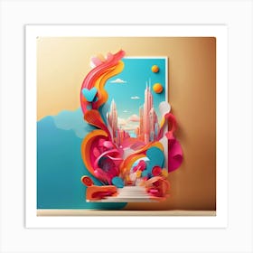 Abstract Cityscape 1 Art Print