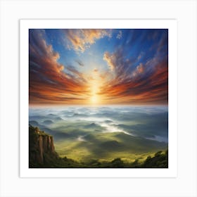 Sunrise Over The Mountains 8 Art Print