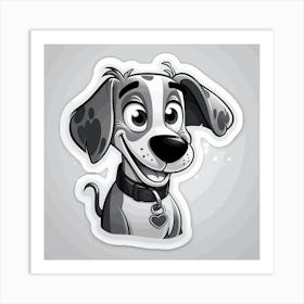 Cartoon Dog Sticker Art Print