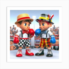 Two Boxers In A Boxing Ring 4 Art Print