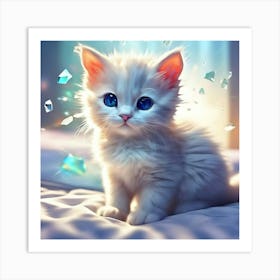 Cute Kitten With Blue Eyes 7 Art Print