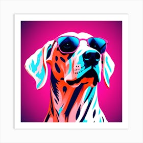 Dalmatian, colorful dog illustration, dog portrait, animal illustration, digital art, pet art, dog artwork, dog drawing, dog painting, dog wallpaper, dog background, dog lover gift, dog décor, dog poster, dog print, pet, dog, dog art, dog in sunglasses  Art Print