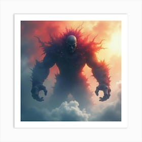 Titan In A Watercolor Storm Of Fury, Colorful And Intense 1 Art Print