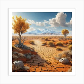 Dry Desert Landscape 3 Art Print